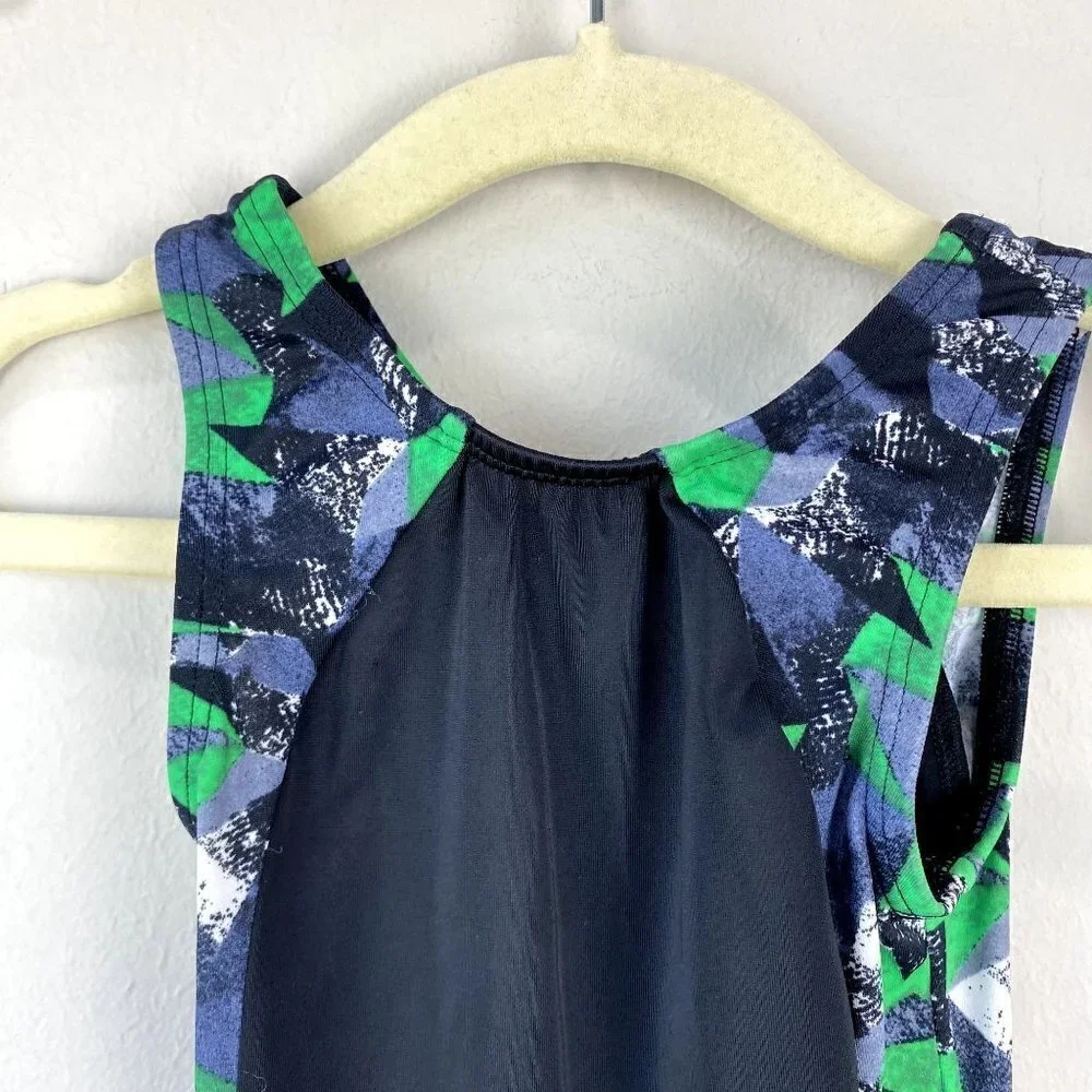 Snowflake Gymnastics Leotard Black Green S